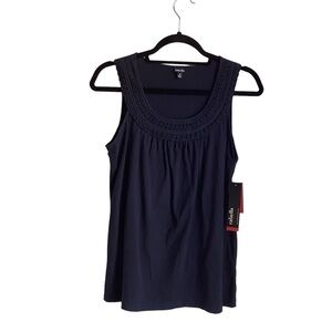 Rafaella NWT Women’s Navy Sleeveless Blouse.  Size S